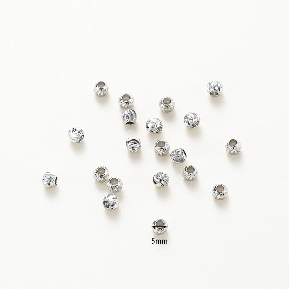 50pcs DIY Jewelry Accessories 14K 18K Gold Plated Striped Cut Flower Beads 2.5 3 4 5 6mm Spacer Beads Bulk Hand Beading Material