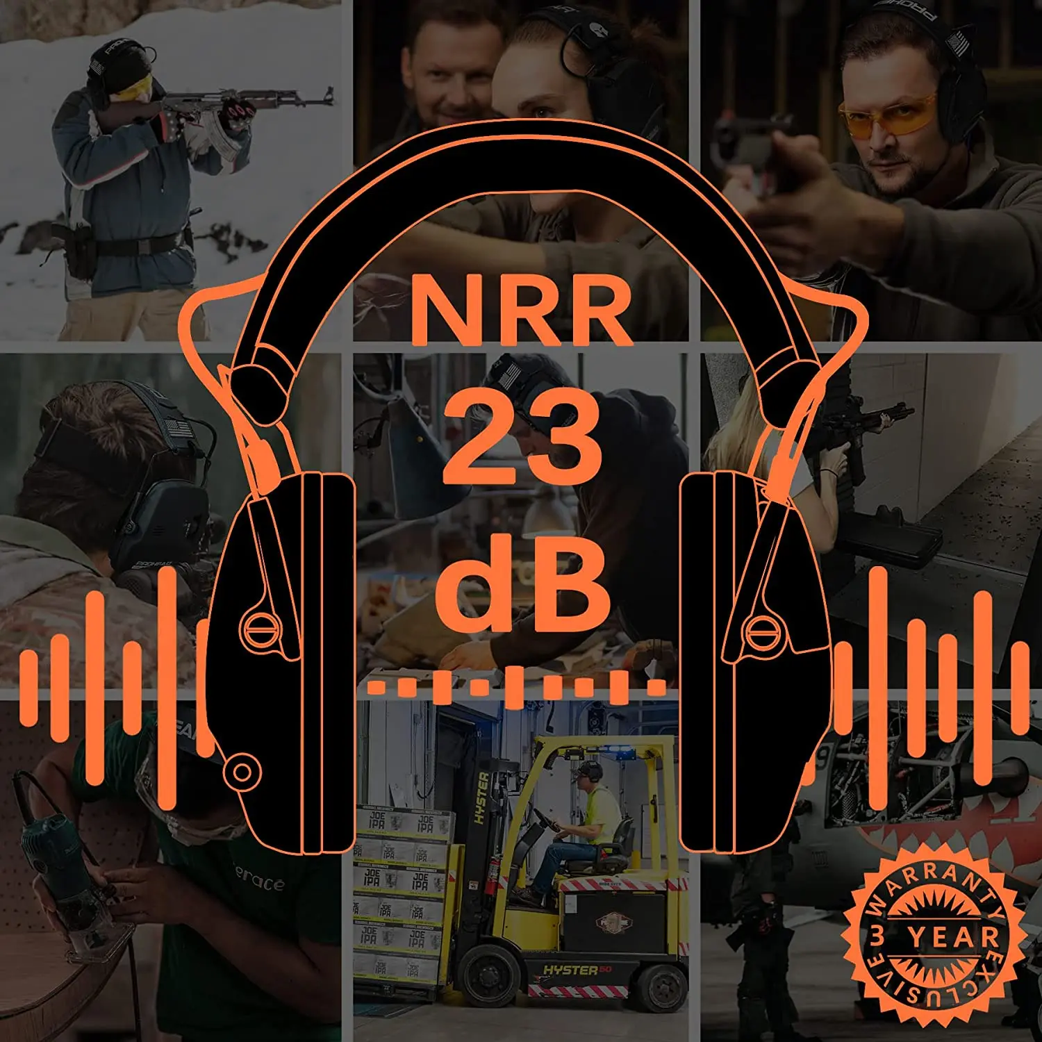 ZOHAN Ear Protection Electronic Hearing Protection Sparta Active Protector for Shooting Earmuffs NRR 23dB Noise Reduction