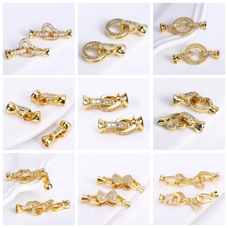 Trendy 18K Gold Plated Hinged Necklace Enhancer For DIY Necklace Making Supplies Brass Pendant Bail Jewelry Materials Wholesale