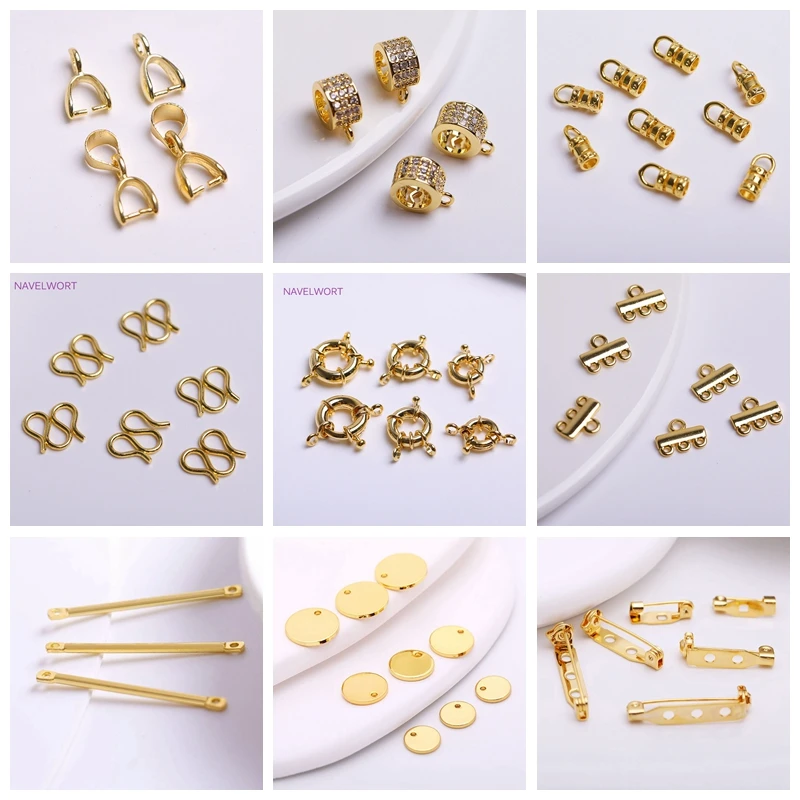 Trendy 18K Gold Plated Hinged Necklace Enhancer For DIY Necklace Making Supplies Brass Pendant Bail Jewelry Materials Wholesale