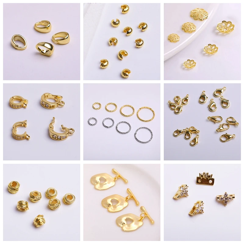 Trendy 18K Gold Plated Hinged Necklace Enhancer For DIY Necklace Making Supplies Brass Pendant Bail Jewelry Materials Wholesale
