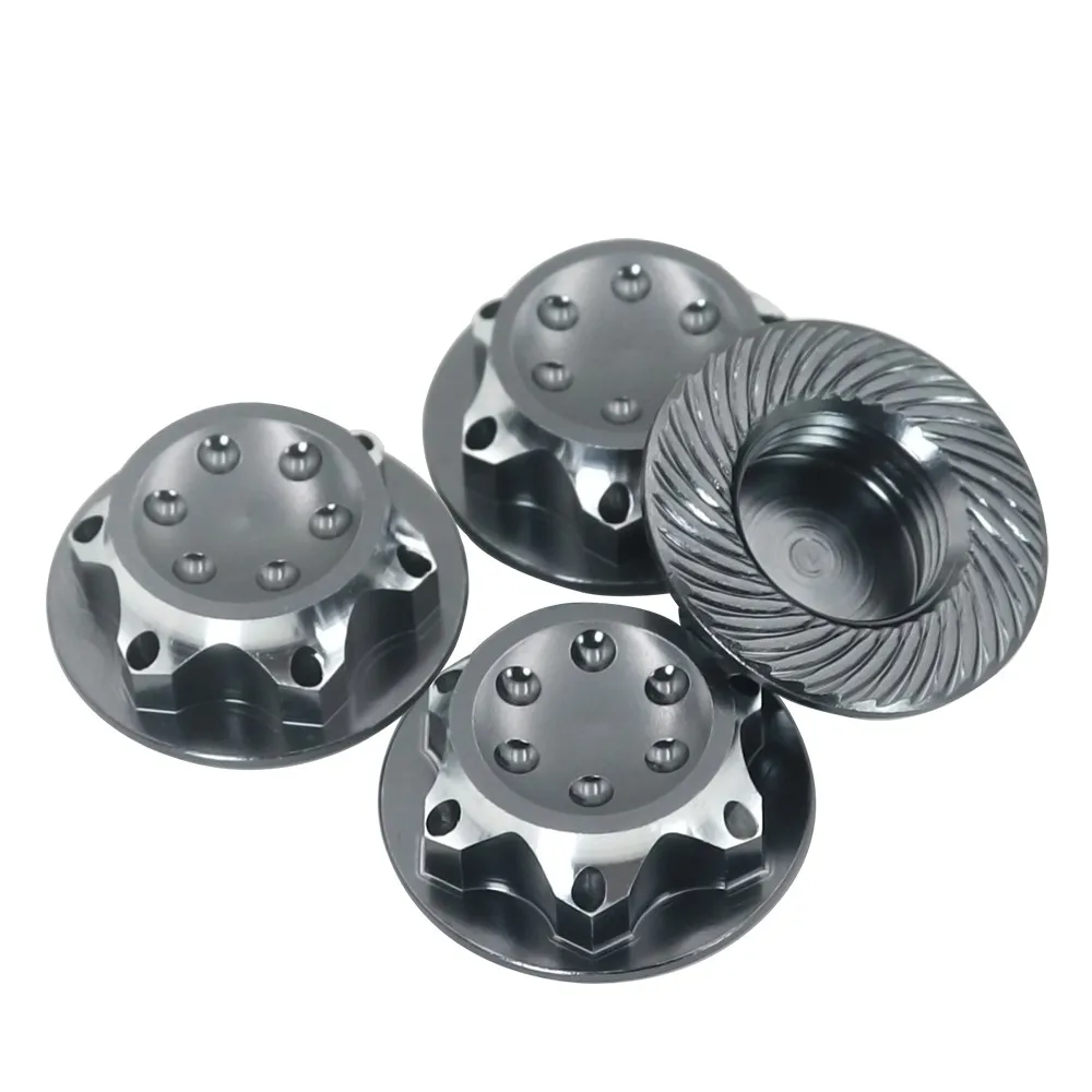 Aluminium Wheel Hub Cover Antidust Cover 17mm Hex Nut For Rc 1:8 X-maxx Summit E-revo Arrma Model Car Anti-skid Wheel Cover