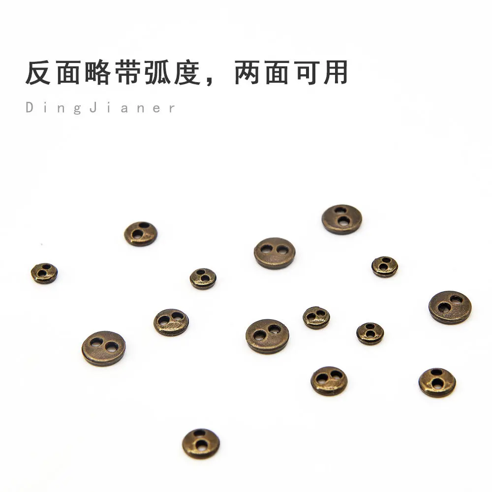 30pcs Mini Metal Buttons 3-8mm for 1Handmade Doll Clothes Round Buckles 2 Holes Scrapbooking Buttons Sewing Accessories