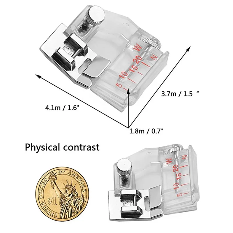 Adjustable Snap-on Bias Binder Sewing Machine Presser Foot #6290 Compatible with Domestic Machines Sewing Accessory