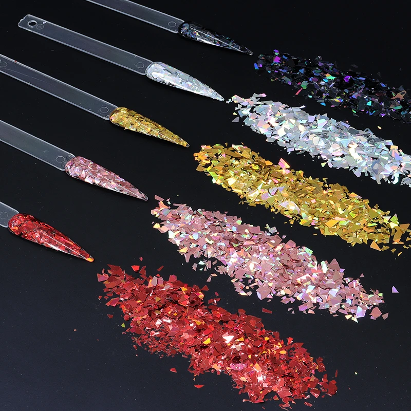 10g Holographic Glitter Irregular Flakes For Epoxy Resin Filler Sparkly Gold Silver Resin Sequins Tumbler Art Moule Resine Epoxy
