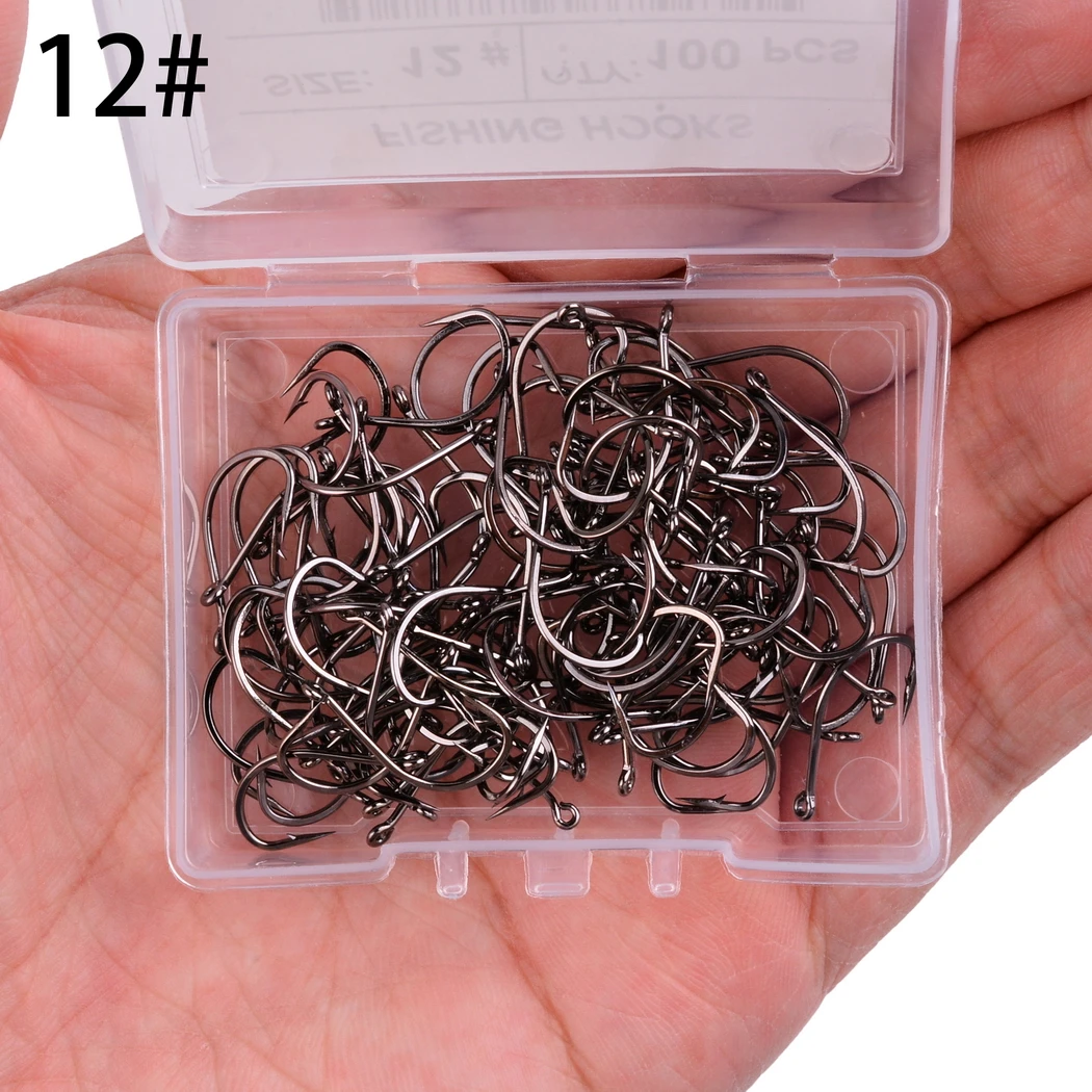 100PCS/Box Fishing Hook Jig Head Fishing Hooks Freshwater Fishhook  Carpfishing Pond Carpe Fish Tackle Accessories