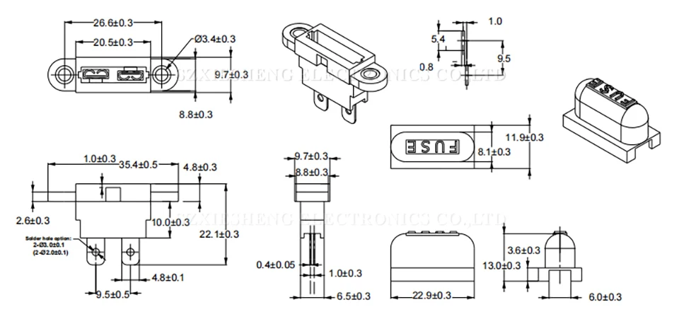 5PCS Waterproof Auto Middle Standard Fuse Holder & Cover Black Panel Mounting With ATC ATO Blade Fuse For Car Boat Truck SUV