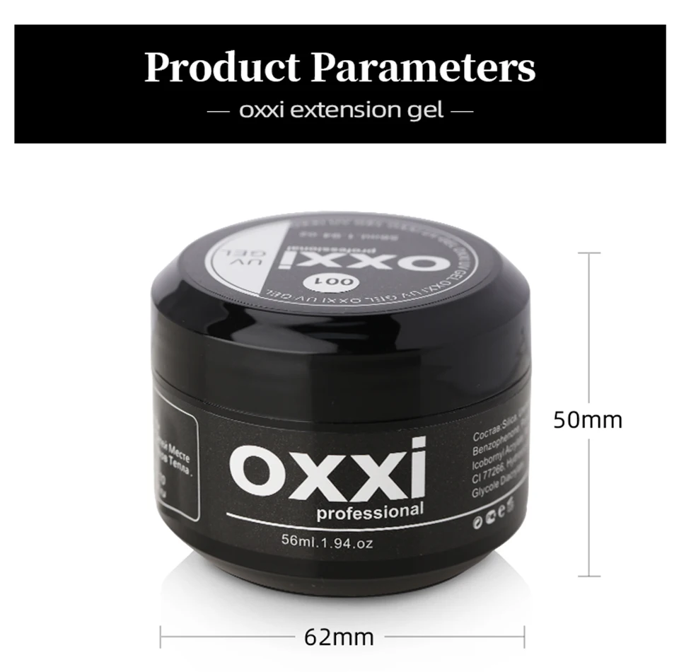 OXXI 56ml UV Nail Extension Gel Semi-permanent Builder Varnish Manicure Poly Nails Gellac Acryl Gel Polish Easy Building Enamels