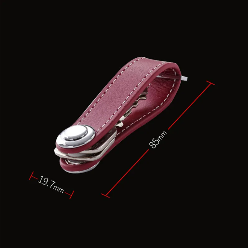 Car Key Pouch Bag Case Wallet Holder Chain Key Wallet Ring Collector Housekeeper Pocket Key Organizer Smart Leather Keychain