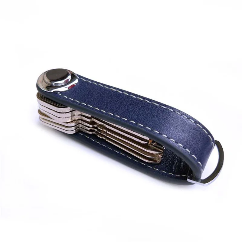 Car Key Pouch Bag Case Wallet Holder Chain Key Wallet Ring Collector Housekeeper Pocket Key Organizer Smart Leather Keychain