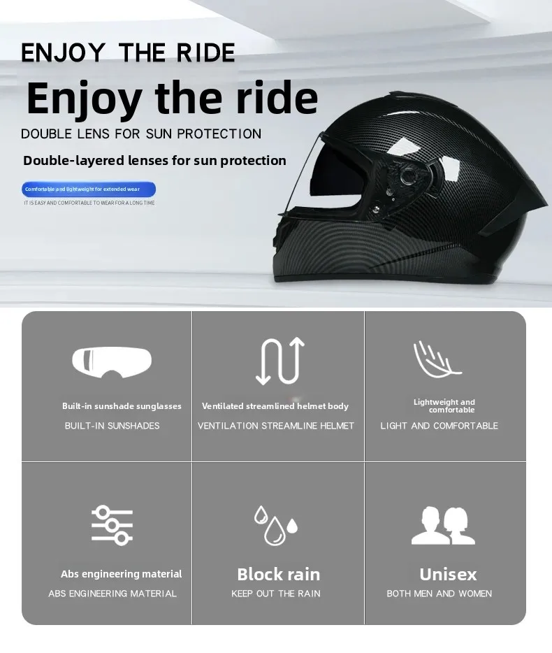 Full Face Racing Helmets Winter Warm Double Visor Motorcycle Helmet Motorbike Sports helmet LVS-701