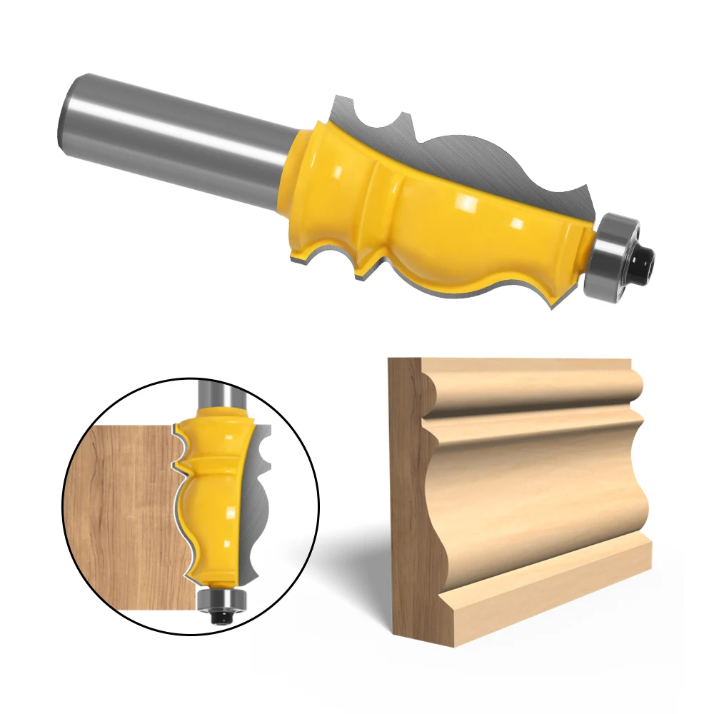 1PC Architectural Molding Router Bit - 1/2' Shank 12mm 8mm Shank Tenon Cutter for Woodworking Tools - RCT-18002