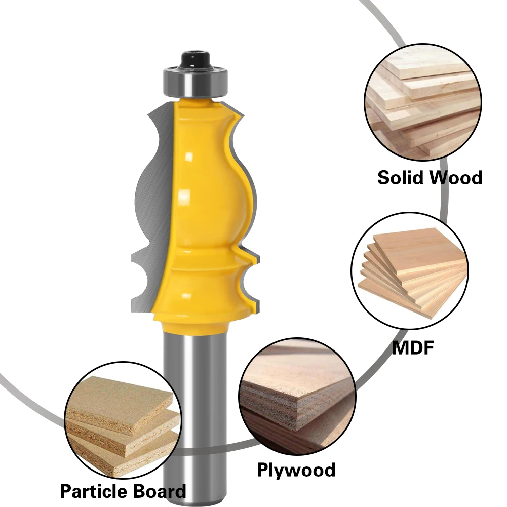 1PC Architectural Molding Router Bit - 1/2' Shank 12mm 8mm Shank Tenon Cutter for Woodworking Tools - RCT-18002