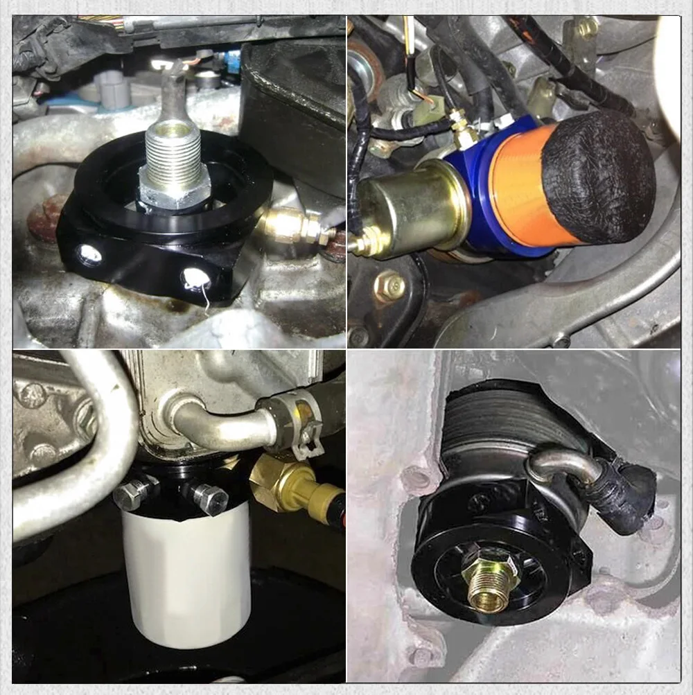 PQY - Car Aluminum Universal Oil Filter Sandwich Adapter For Oil Cooler Plate Kit AN10 PQY6721