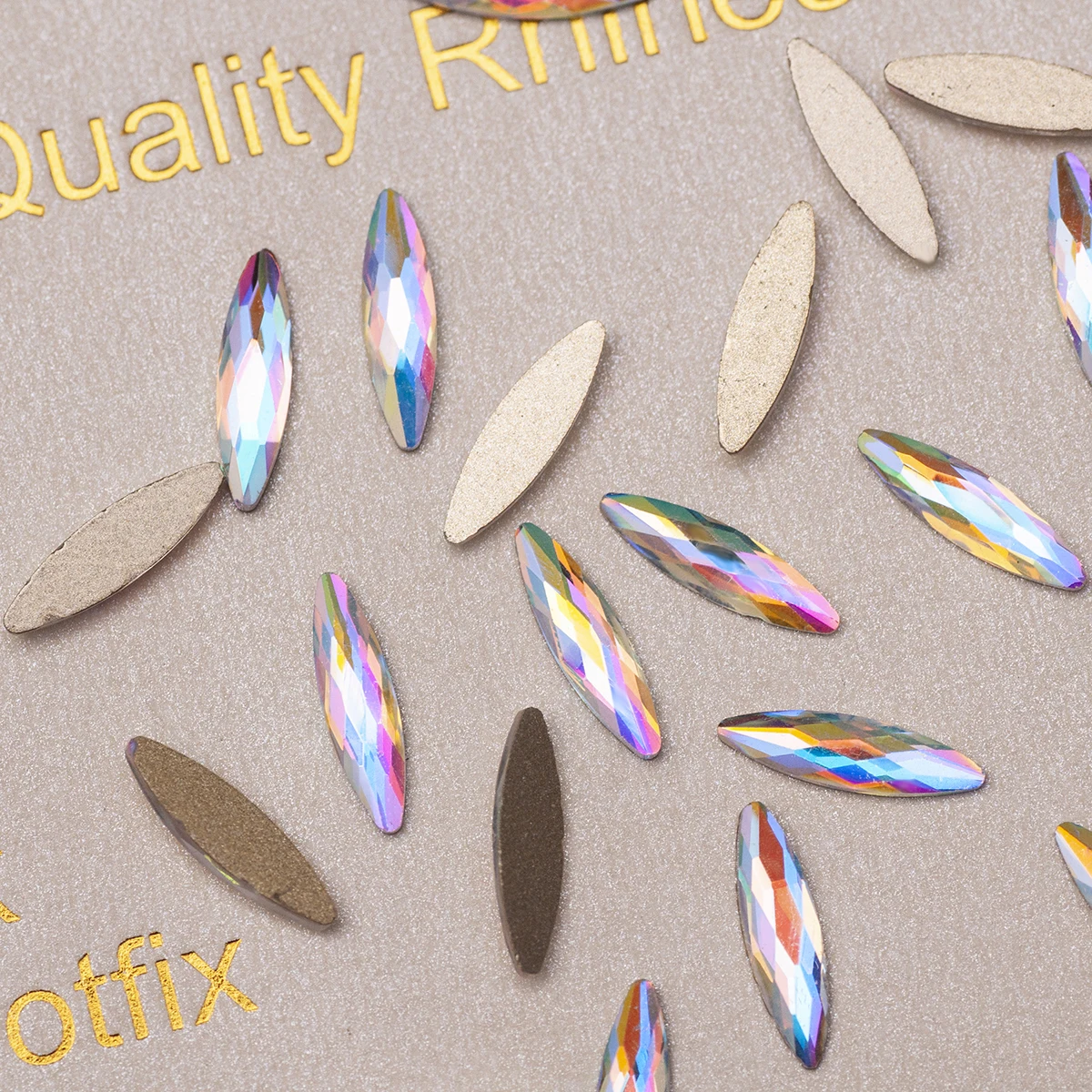 3x11mm 20pcs Net Facet Navette Crystal AB Flat Back Nail Art Shiny Rhinestone Glass Manicure Tips Charms 3D Nail Decoration