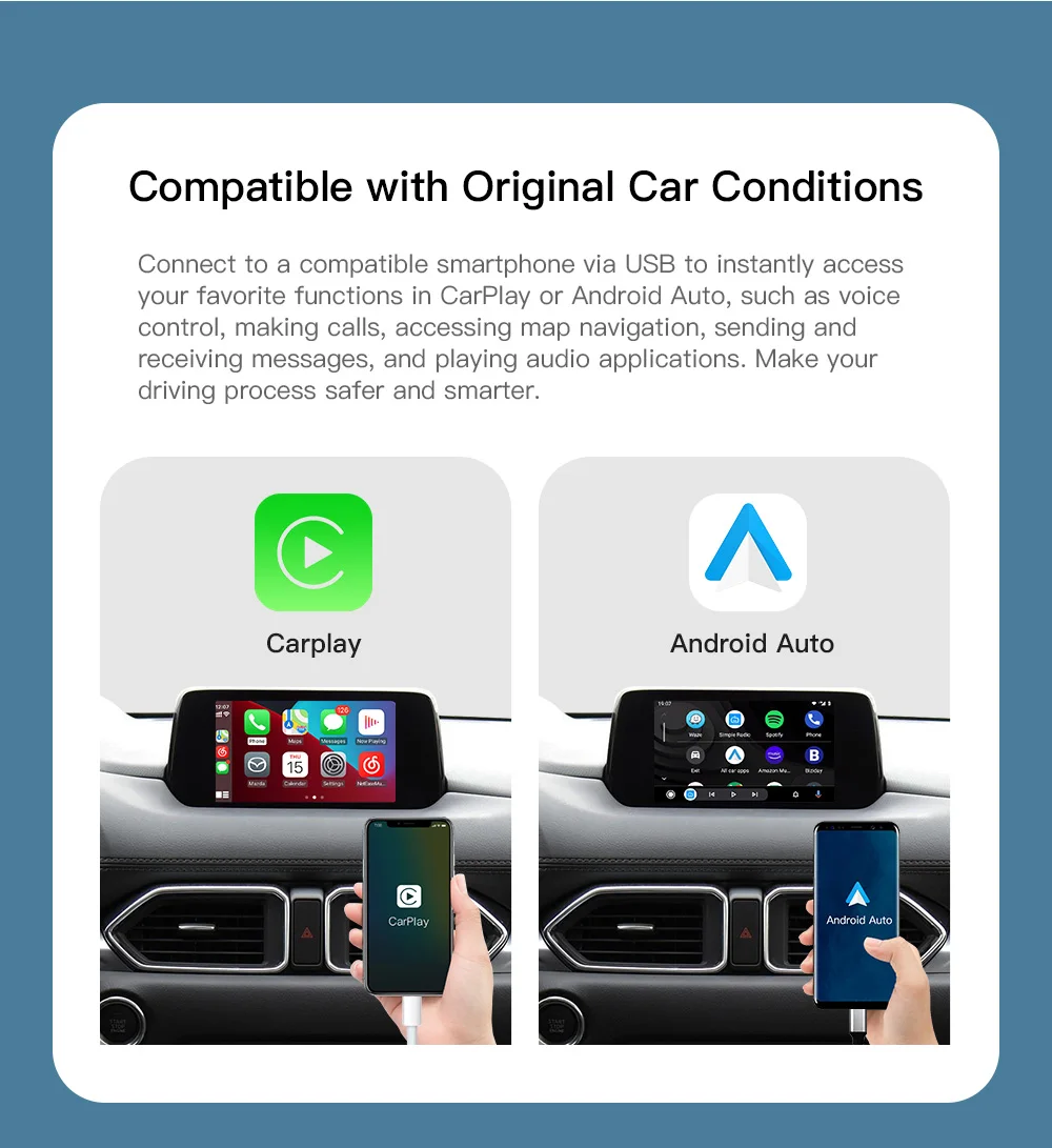 New Upgrade Wireless Apple CarPlay Android Auto Youtube USB adapter hub OEM for Mazda 3 6 2 CX3 CX5 CX8 CX9 MX5 miata TK78669U0C