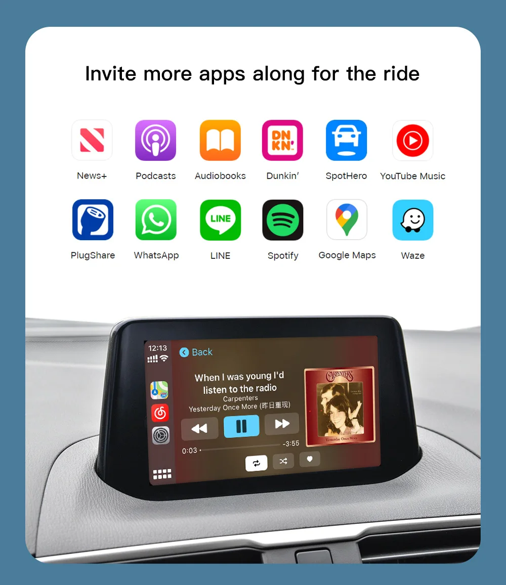 New Upgrade Wireless Apple CarPlay Android Auto Youtube USB adapter hub OEM for Mazda 3 6 2 CX3 CX5 CX8 CX9 MX5 miata TK78669U0C