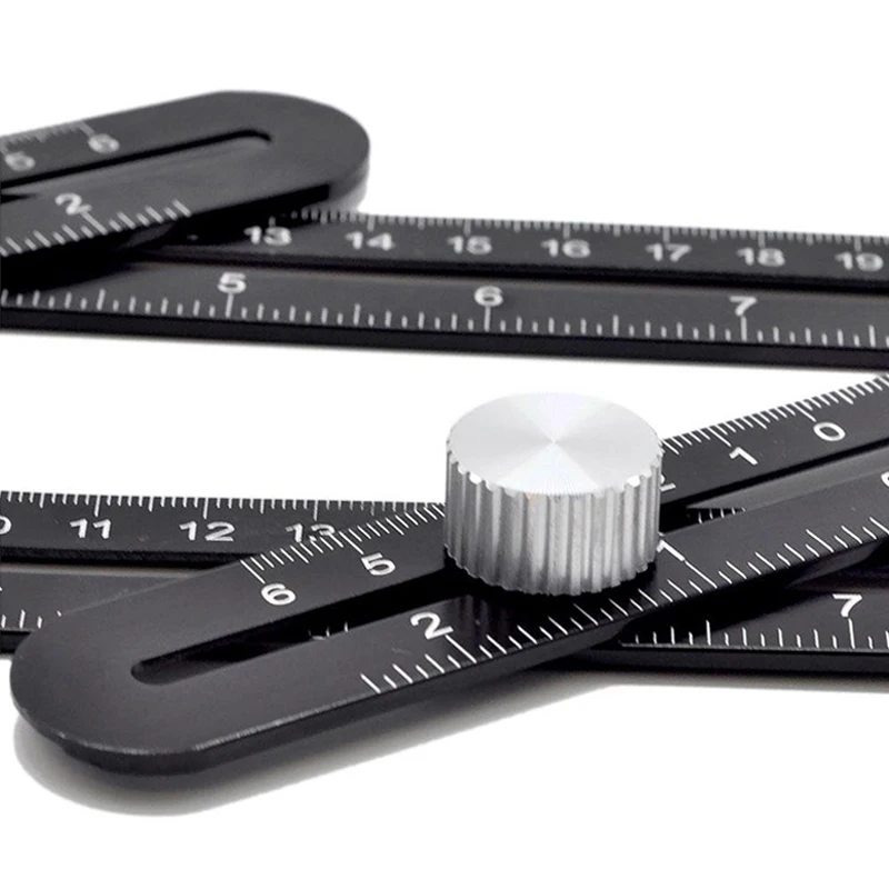6 Fold Set Construction Angle Measuring Ruler Aluminum Alloy Perforated Mold Template Tool Locator Drill Guide Tile Hole