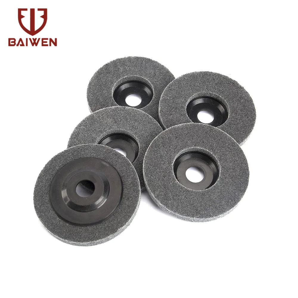 100mm 115mm 125mm Nylon Fiber Polishing Wheel Non Woven Abrasive Disc 4-5'' Grinding Polishing Wheel for Metal