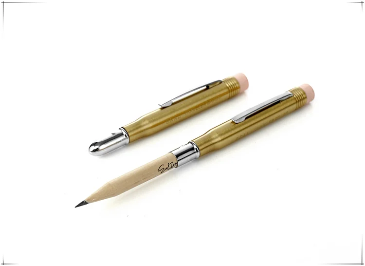 Fromthenon Traveler's Brass Pencil Metal Stationery Retro Travel Stationery Series Pictures Props Pencils for School
