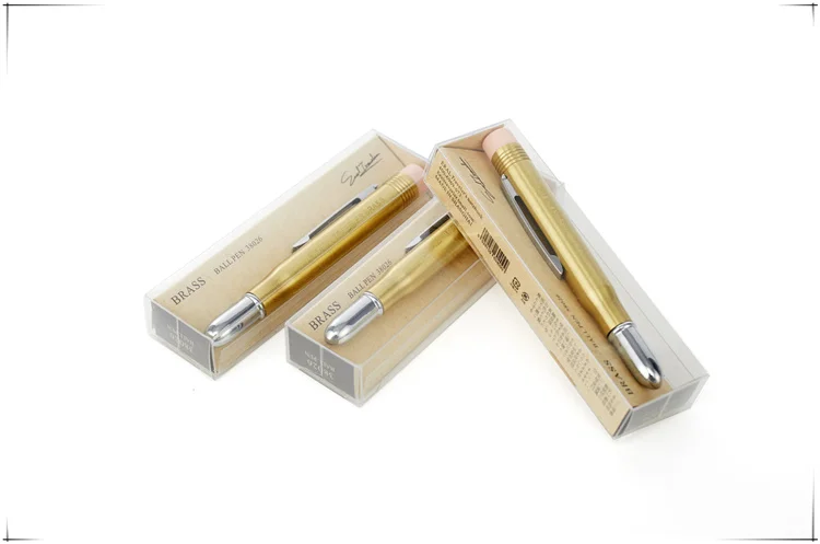 Fromthenon Traveler's Brass Pencil Metal Stationery Retro Travel Stationery Series Pictures Props Pencils for School
