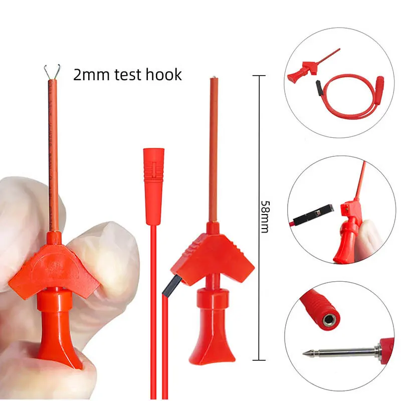 Cleqee P1308D Multi-functional Silicone Multimeter Test Lead Kit with Replaceable Sharp Needles Spanner Hook Alligator Clips
