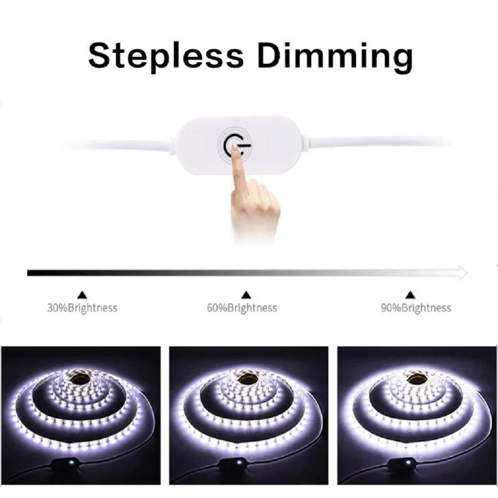 5V USB LED Strip Light Battery Power SMD 2835 3528 60LED 1m 2m 5m White Warm Red Blue Green Ribbon Cabinet Lights Night DC5V