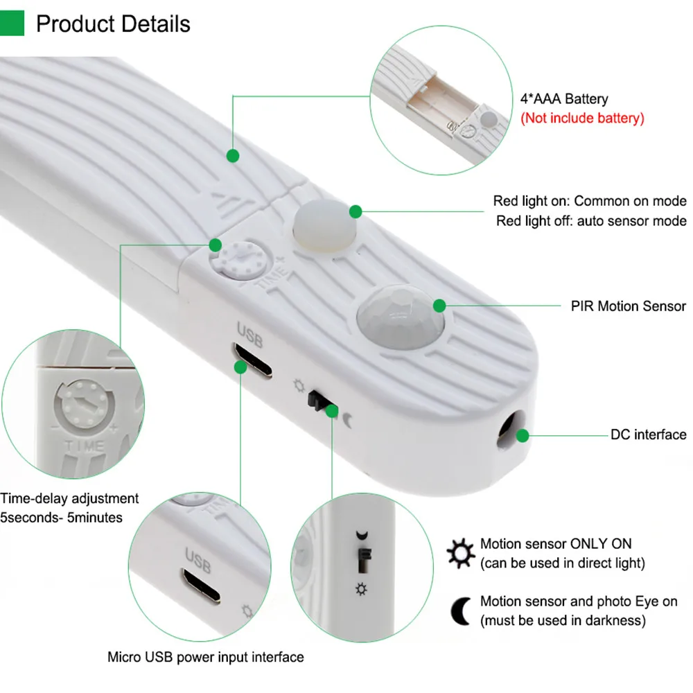 5V USB LED Strip Light Battery Power SMD 2835 3528 60LED 1m 2m 5m White Warm Red Blue Green Ribbon Cabinet Lights Night DC5V