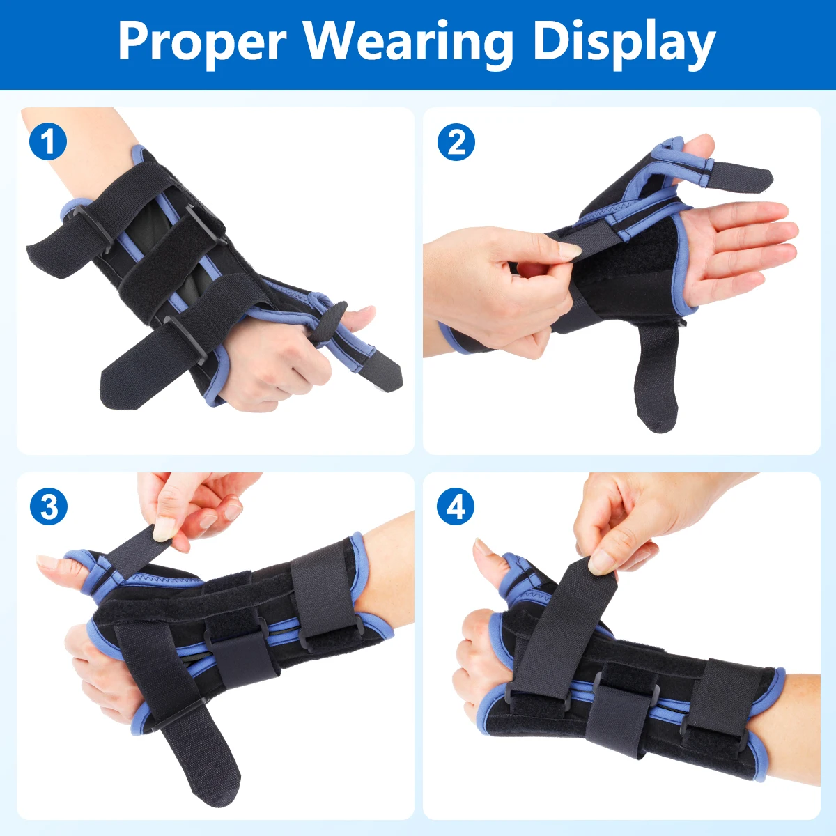 VELPEAU Wrist Splint Medical for Carpal Tunnel Pain, Tendonitis and Arthritis, Wrist Brace with Adjustable Thumb Support