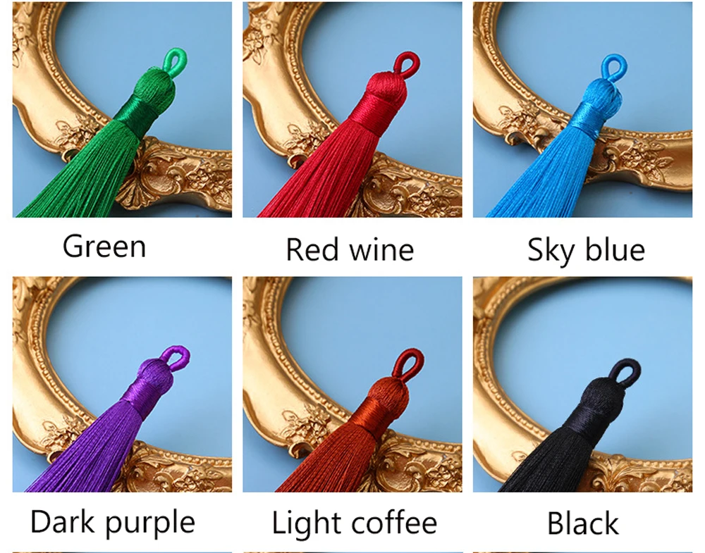 2/5/10PCS 8cm Polyester Silk Tassel Vertical Tassel Decoration Crafts DIY Jewelry Home Decoration Sewing Curtain Accessories