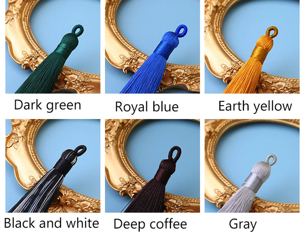 2/5/10PCS 8cm Polyester Silk Tassel Vertical Tassel Decoration Crafts DIY Jewelry Home Decoration Sewing Curtain Accessories
