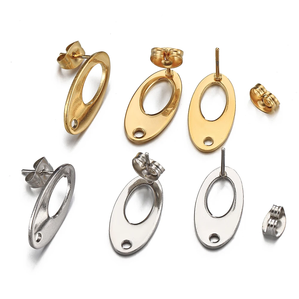 10pcs Stainless Steel Earrings Making Materials Findings Ear Studs Dangle Earrings Earplugs for DIY Jewelry Making Accessories