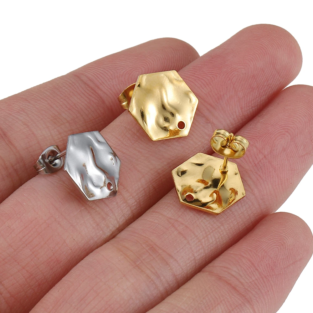 10pcs Stainless Steel Earrings Making Materials Findings Ear Studs Dangle Earrings Earplugs for DIY Jewelry Making Accessories
