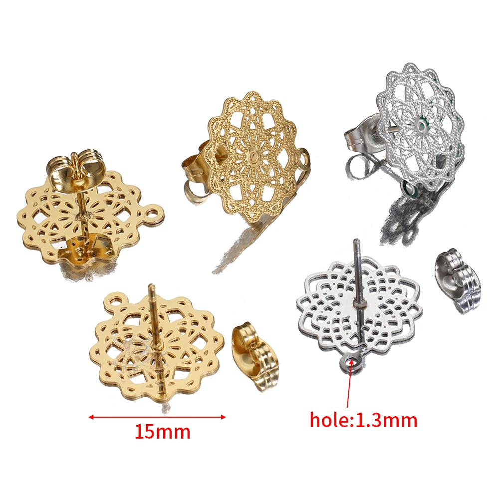 10pcs Stainless Steel Earrings Making Materials Findings Ear Studs Dangle Earrings Earplugs for DIY Jewelry Making Accessories