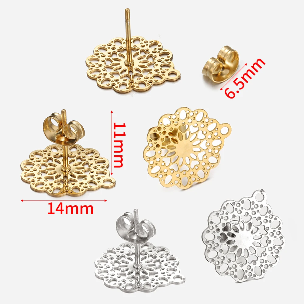 10pcs Stainless Steel Earrings Making Materials Findings Ear Studs Dangle Earrings Earplugs for DIY Jewelry Making Accessories