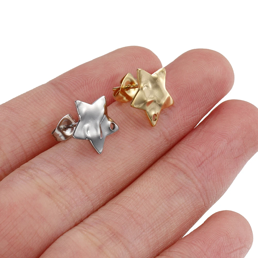 10pcs Stainless Steel Earrings Making Materials Findings Ear Studs Dangle Earrings Earplugs for DIY Jewelry Making Accessories