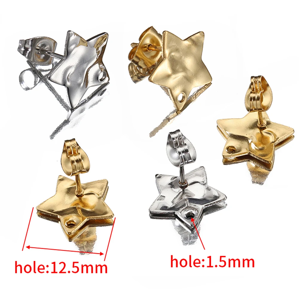 10pcs Stainless Steel Earrings Making Materials Findings Ear Studs Dangle Earrings Earplugs for DIY Jewelry Making Accessories