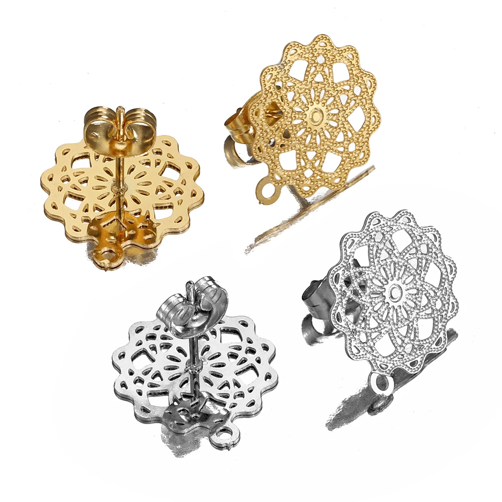 10pcs Stainless Steel Earrings Making Materials Findings Ear Studs Dangle Earrings Earplugs for DIY Jewelry Making Accessories