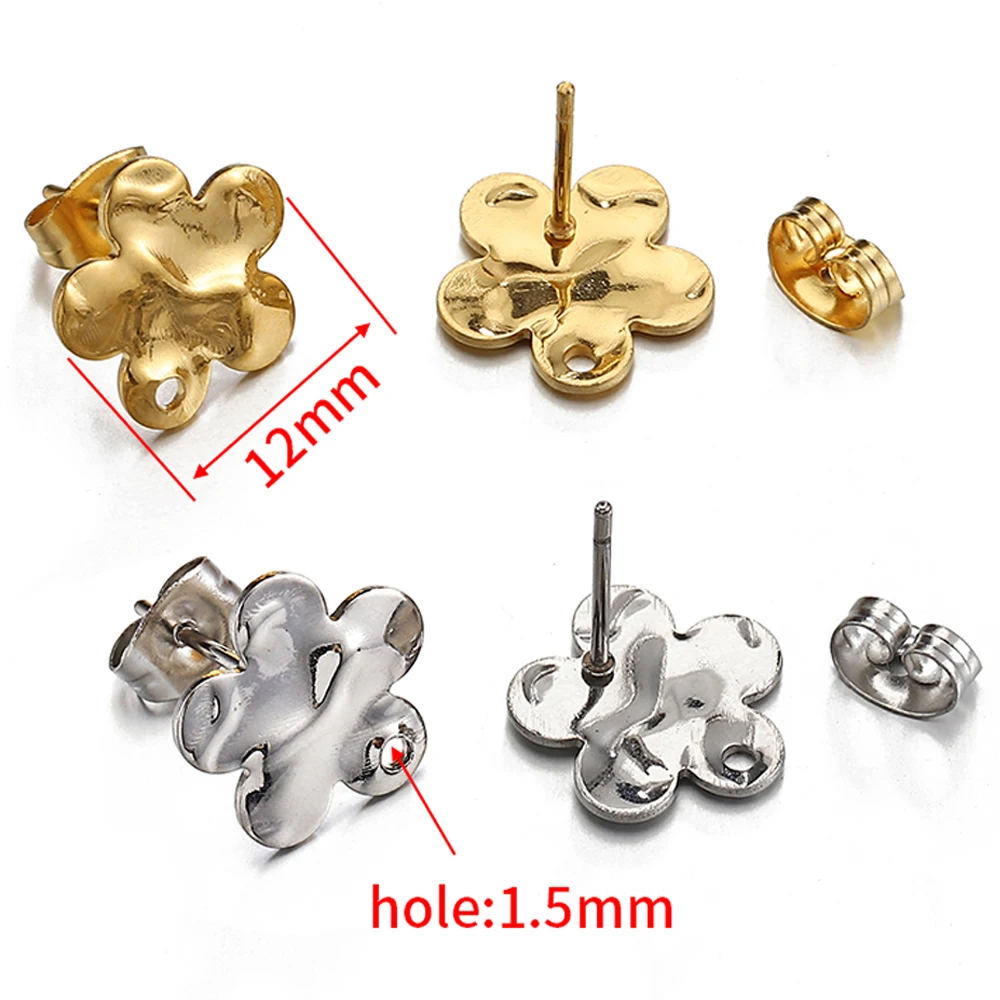 10pcs Stainless Steel Earrings Making Materials Findings Ear Studs Dangle Earrings Earplugs for DIY Jewelry Making Accessories