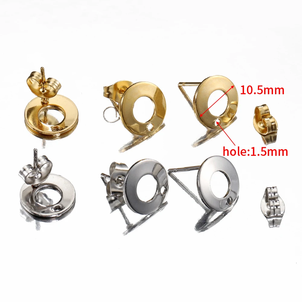 10pcs Stainless Steel Earrings Making Materials Findings Ear Studs Dangle Earrings Earplugs for DIY Jewelry Making Accessories