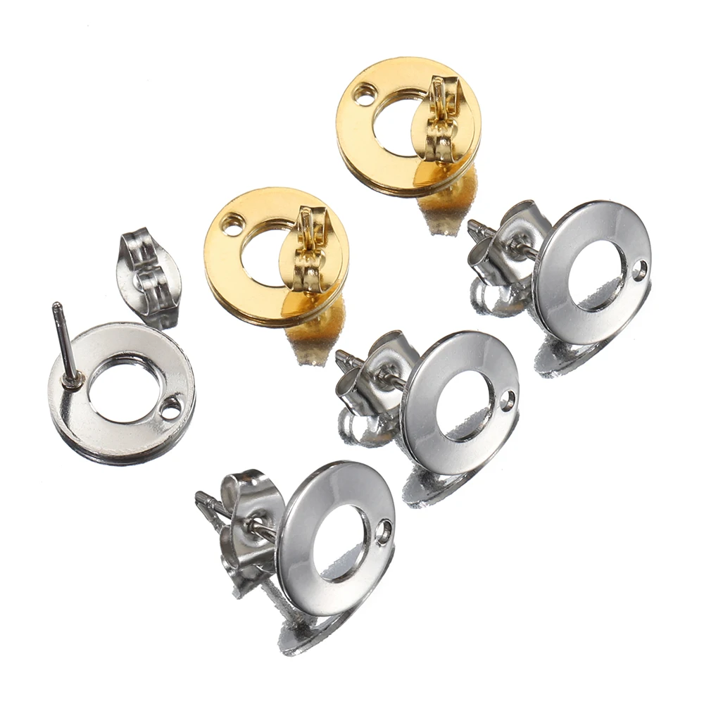 10pcs Stainless Steel Earrings Making Materials Findings Ear Studs Dangle Earrings Earplugs for DIY Jewelry Making Accessories