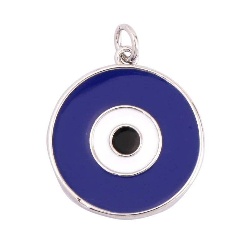 Evil Eye Charm Pendant,18K Real Gold Plated Cubic Zirconia CZ Paved Religours,Jewelry Necklace Bracelet Accessories Supplies K09
