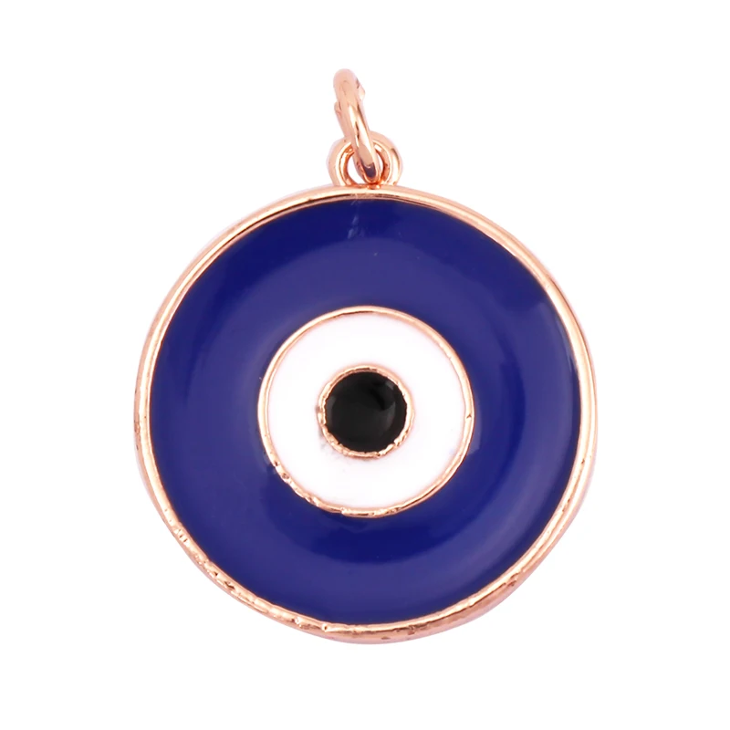 Evil Eye Charm Pendant,18K Real Gold Plated Cubic Zirconia CZ Paved Religours,Jewelry Necklace Bracelet Accessories Supplies K09