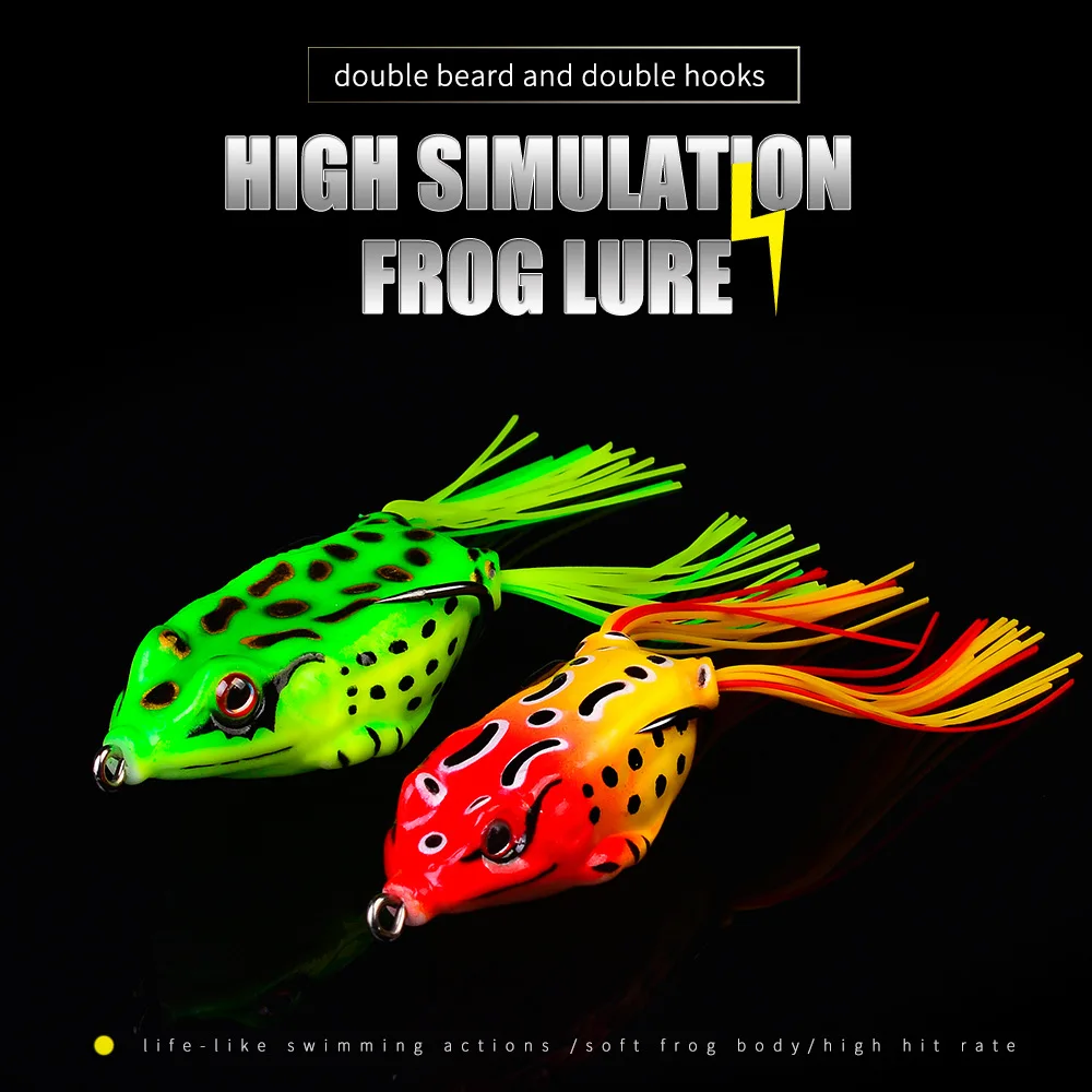 1 Pcs 5G 8.5G 13G 17.5G Frog Lure Soft Tube Bait Plastic Fishing Lure with Fishing Hooks Topwater Ray Frog Artificial 3D Eyes