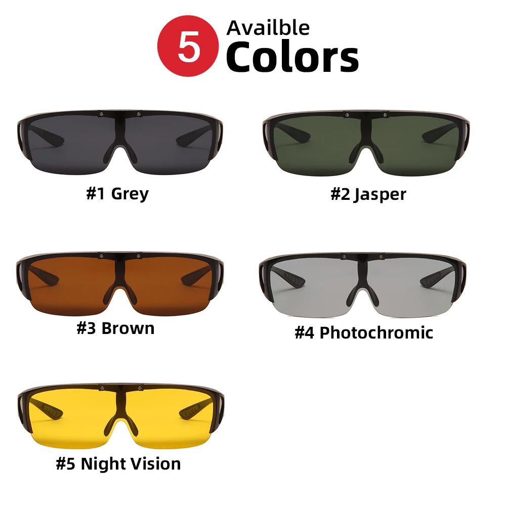 VIVIBEE Flip Up Polarized Fit Over Glasses Sunglasses Men Driving UV400 Photochromic Fishing Goggle Outdoor Women