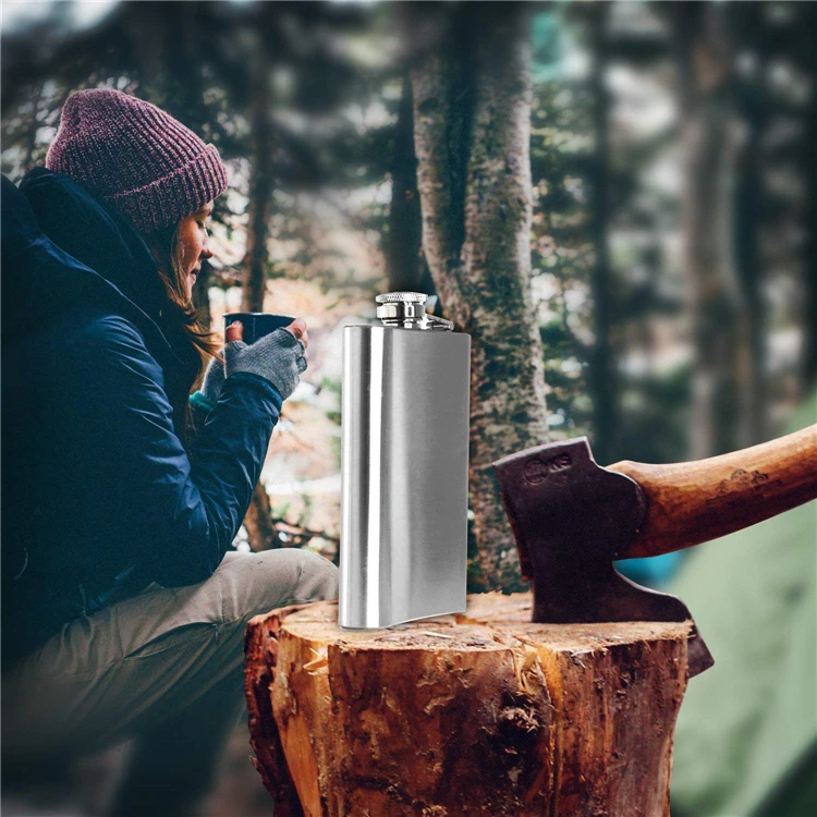 LMETJMA 1 4 5 6 7 8 9 10 oz Stainless Steel Hip Flask with Funnel Pocket Hip Flask Alcohol Whiskey Hip Flask Screw Cap KC0139