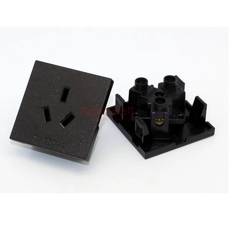 Black Copper 10/16A 250V American Japan Australian British EU Germany French Brazil Universal Electrical AC Power Socket
