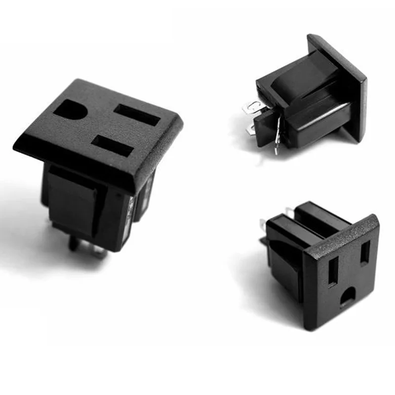 Black Copper 10/16A 250V American Japan Australian British EU Germany French Brazil Universal Electrical AC Power Socket