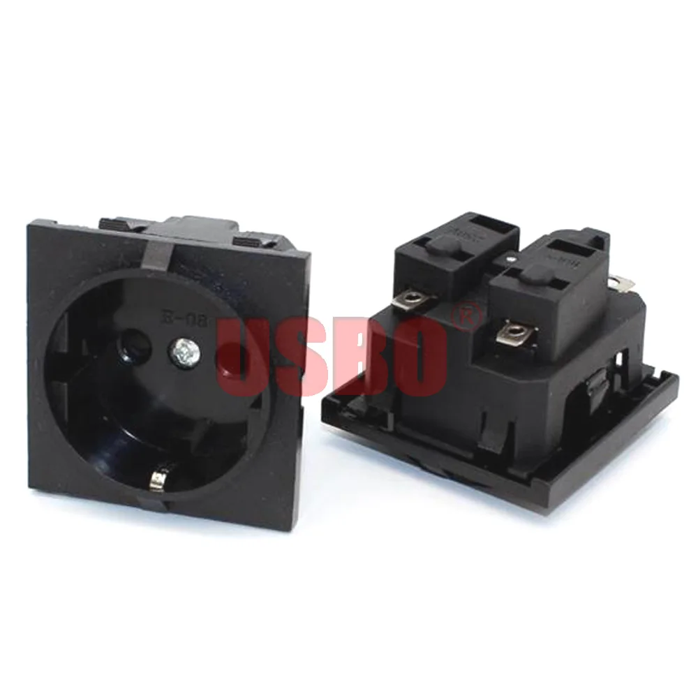 Black Copper 10/16A 250V American Japan Australian British EU Germany French Brazil Universal Electrical AC Power Socket