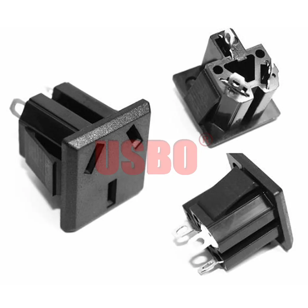 Black Copper 10/16A 250V American Japan Australian British EU Germany French Brazil Universal Electrical AC Power Socket